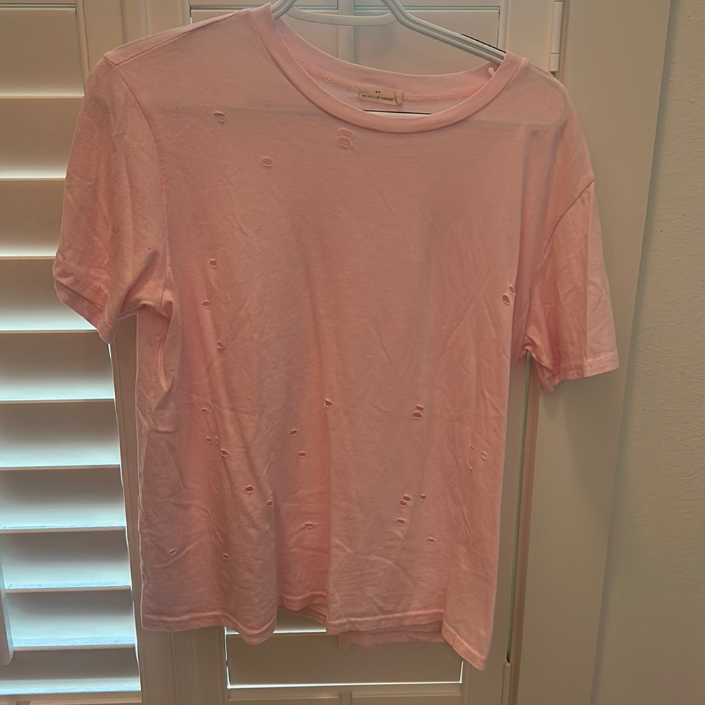 Pink distressed tshirt